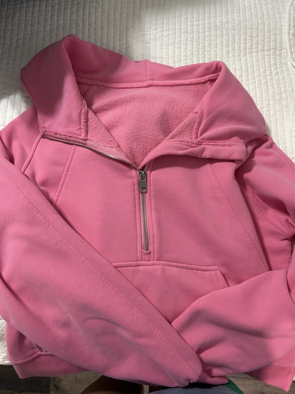 Pink Half-Zip Pullover Hoodie